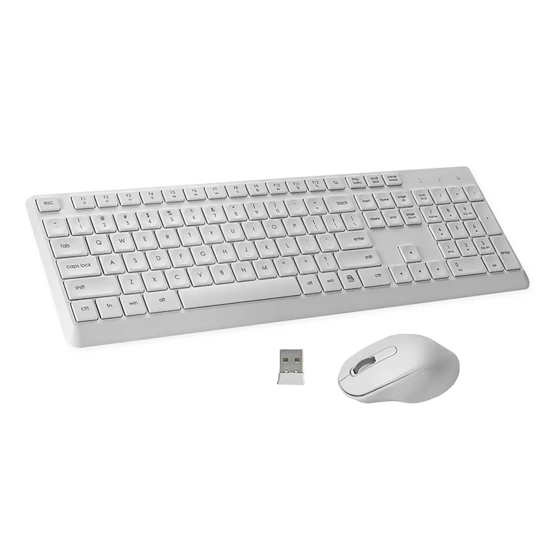 White 2.4GHz Wireless Keyboard and Mouse Combo