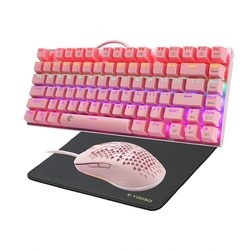 Wired Keyboard and Mouse Set with Mouse Pad 81 Key